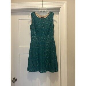 Green Sleeveless Skater Mini Dress Size 6 Cut Out Back Easter Church Wedding Zip